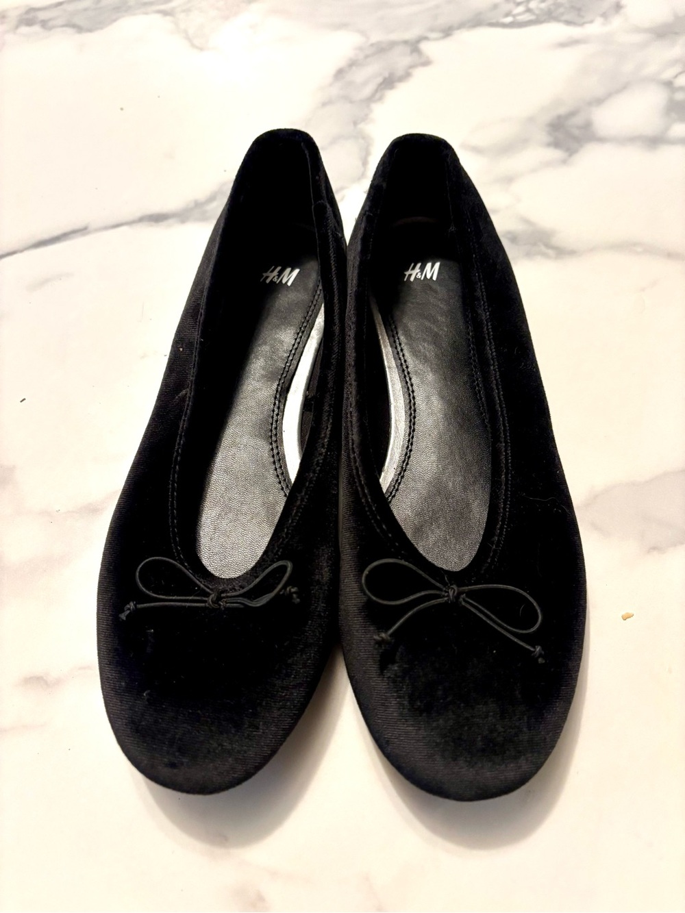 H&M Black Velvet Ballet Flats